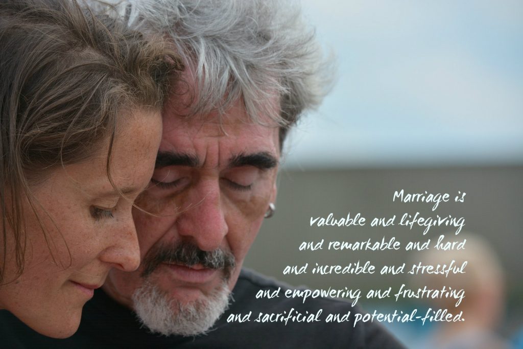 Marriage is valuable and lifegiving and remarkable and hard and incredible and stressful and empowering and frustrating and sacrificial and potential-filled. Marriage checkups are a great idea!