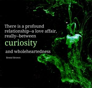 Conexus Counselling Poster by Brené Brown: There is a profound relationship--a love affair, really--between curiosity and wholeheartedness