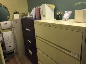 Storage room with filing cabinets
