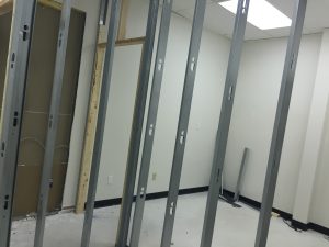 Framing at Conexus Counselling in Winnipeg Manitoba for a new therapy room