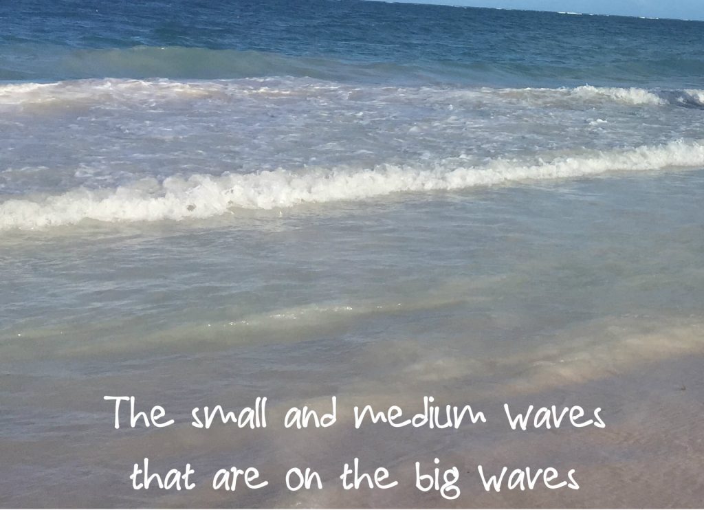 small waves and medium waves on the big waves