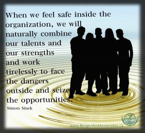 When we feel safe inside the organization, we will naturally combine our talents and our strengths and work tirelessly to face the dangers outside and seize the opportunity. Simon Sinek quote from TED on blog about men's behavior in the workplace in light of #metoo and #timesup