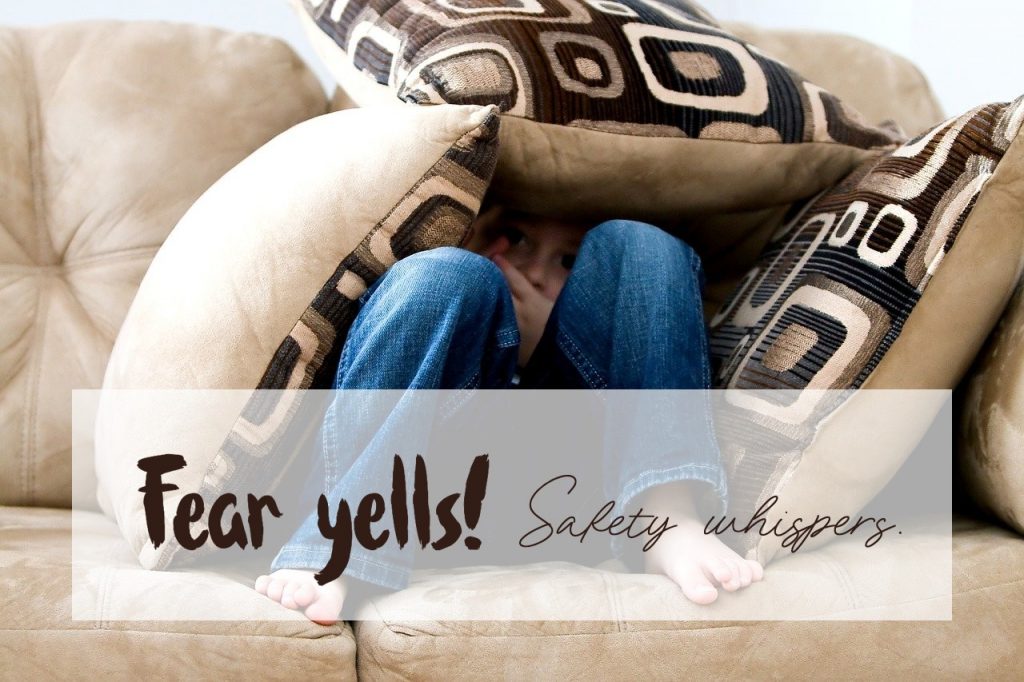 Fear yells! Safety whispers. On article about post Covid-19 fears