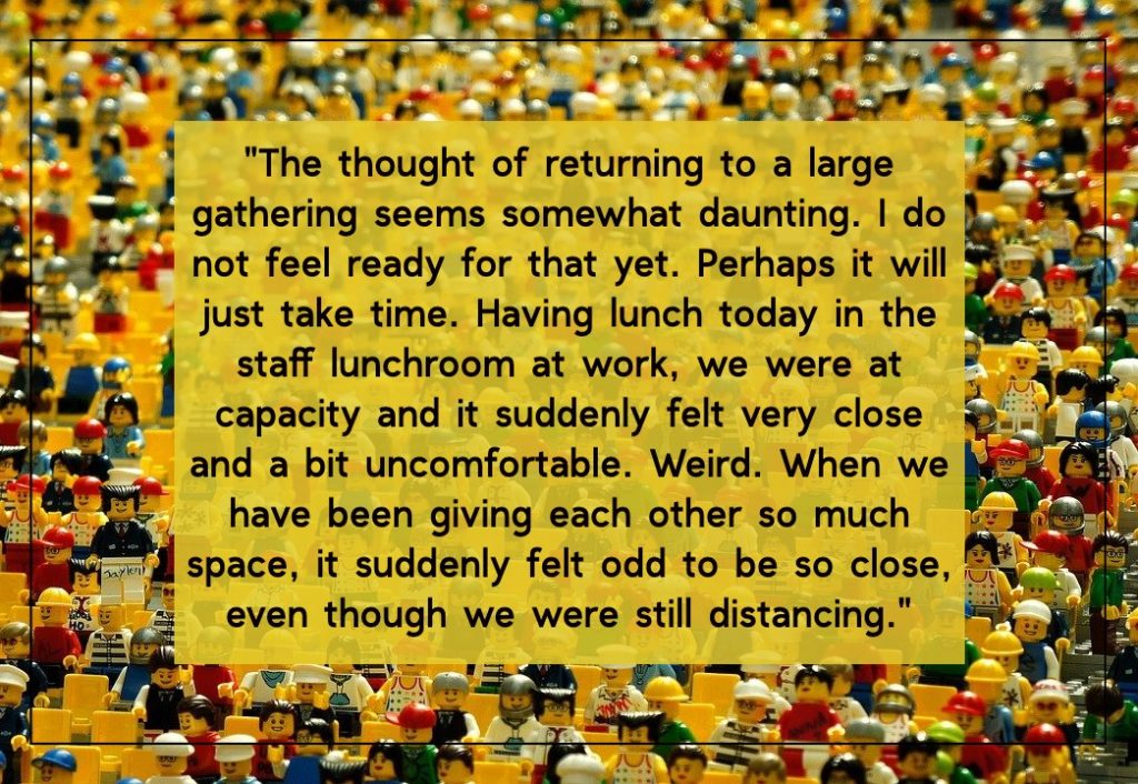 returning to crowds post covid-19 is challenging On article about post covid-19 fears